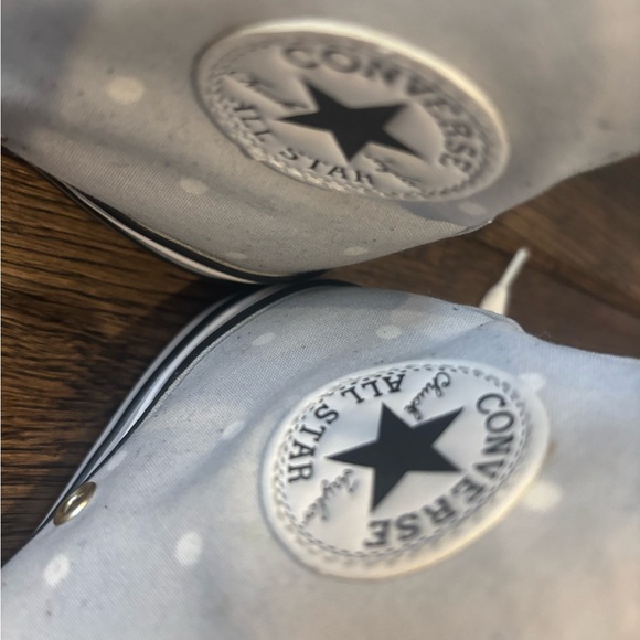 RARE Converse ALL STAR  High-Top Sneakers in Light Gray white Polka dots - Picture 7 of 11